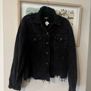 Corduroy Distressed Black Jacket